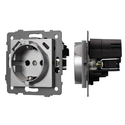 Механизм розетки с USB зарядкой SCT-MUAC-PL-GR-V (250V, 16A) (Arlight, -)