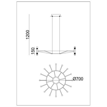 Подвесная люстра Arte lamp EMPIRE A2482SP-32BK, 1хLED