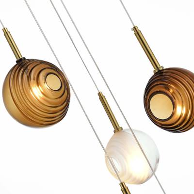 SL1183.543.06 Светильник подвесной ST-Luce Латунь/Черный, Белый G4 6*5W