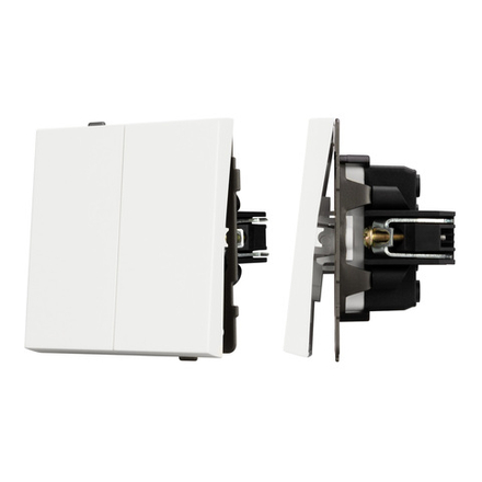 Механизм выключателя двухклавишный проходной SWT-TENDO-MKP2-SFPL-WH (230V, 10A) (Arlight, -)