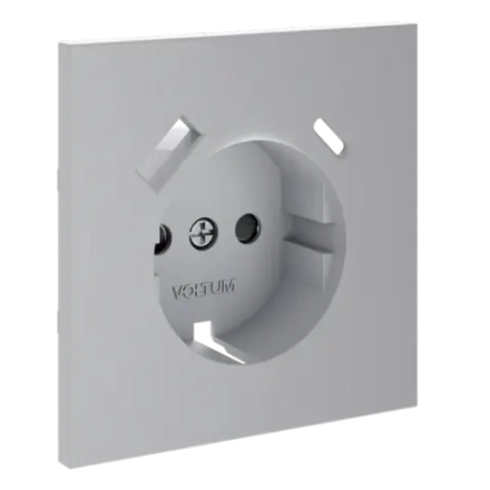 VLS001016 Накладка для розетки с заземлением и защитными шторками, с USB A+C, S70 (серый). (ТМ Maytoni)