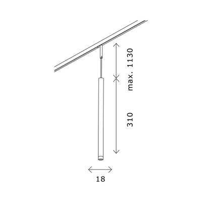 ST672.433.03 Магнитный трековый светильник Черный LED 1*3W 3000K 100Lm Ra&gt;90 36° IP20 D18xH310 24V
