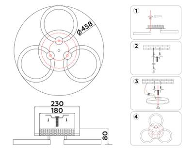 Светильник светодиодный потолочный FA3838/3 WH белый 42W 3000K-6400K+RGB D458*80 (ПДУ РАДИО 2.4G)