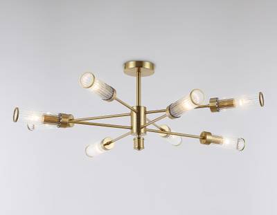 Светильник подвесной LH55162/8 BS/CL латунь/прозрачный E14/8 max 40W D930*330