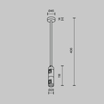 Крепление потолочное Medium двойное 300мм Flarity платина, TRA158C-D1-PT. TM Maytoni