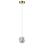 5085/5L L-VISION ODL25 563 золото/прозрачный/металл/акрил Подвес LED 5W 4000K 240Лм JEMSTONE