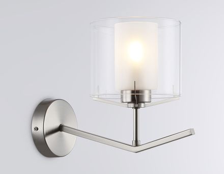 Светильник настенный LH57004 SN/FR никель/белый матовый E14 max 40W 280*150*220
