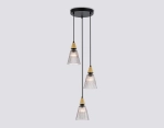Светильник подвесной LH58112/3 BK/LW/SM черный/светлое дерево/дымчатый E14*3 max 40W D270*1200