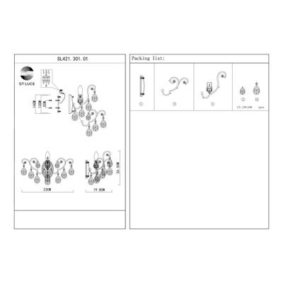 SL421.301.01 Бра ST-Luce Бронза/Мульти E14 1*40W