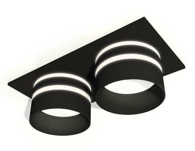 Комплект встраиваемого светильника с акрилом XC6526062 SBK/FR черный песок/белый матовый MR16 GU5.3 (C6526, N6236)