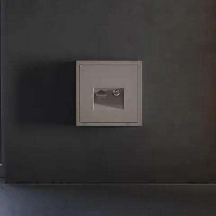 VLS002714 Накладка для розетки TV+RJ45 кат. 6, S70 (капучино). (ТМ Maytoni)