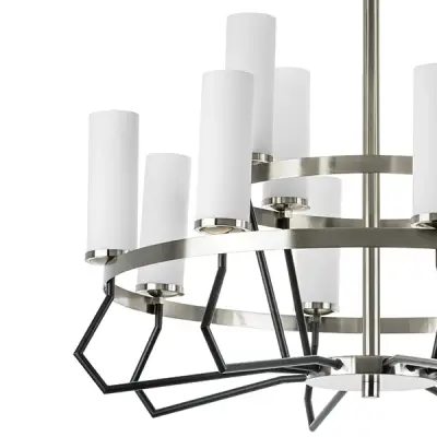 723125 Люстра FLUME 12х40W E14 ЧЕРНЫЙ МАТОВЫЙ/НИКЕЛЬ Lightstar