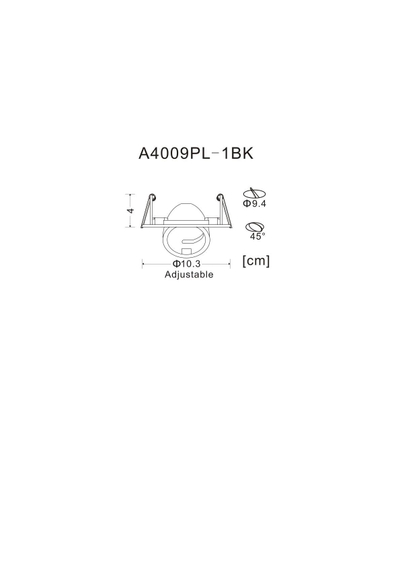 Точечный встраиваемый светильник Arte Lamp ACCENTO A4009PL-1BK, 1хGU10
