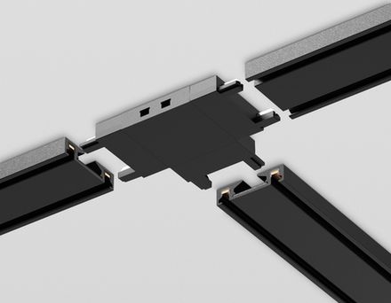 Коннектор T-образный для накладного шинопровода Magnetic Ultra Slim GV1122 BK черный 46*36*6