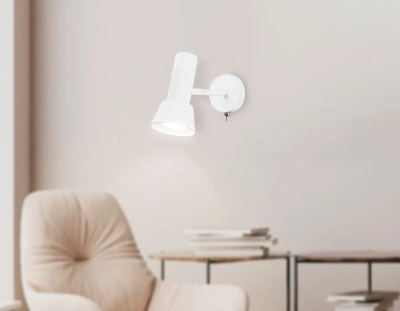 Светильник настенный с выключателем TA13128 WH белый GU10 max 12W D85*L150*H240