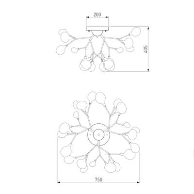 Умный потолочный светильник Bogate's Foglia 343 343 Smart, G4х27