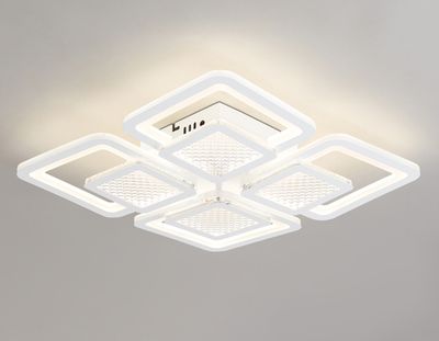 Светильник потолочный светодиодный с пультом FA4283/4+4 WH белый 100W 3000K+6400K/4200K/6400K+3000K 435*435*70 (ПДУ ИК)
