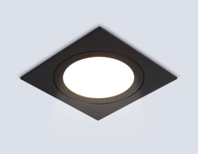 Светильник встраиваемый TN6609 BK черный IP44 GX53 max 15W 110*110*23