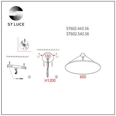ST602.543.56 Светильник подвесной Белый LED 1*56W 4000K 5 040Lm Ra&gt;80 120 IP20 D600xH35 90-265V