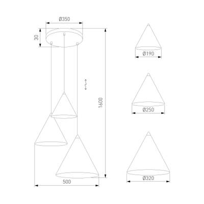 Подвесной светильник 11086 CONO MIX, E27х3