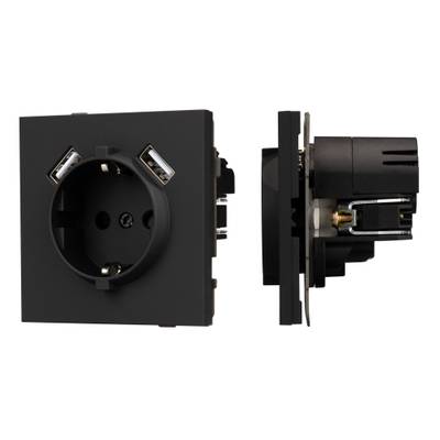 Механизм розетки с USB зарядкой SCT-TENDO-MUAA-SFPL-BK (230V, 16A) (Arlight, -)