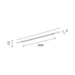 ST667.436.15 Магнитный трековый светильник Черный LED 1*15W 3000K 1 060Lm Ra&gt;80 100 IP20 L900xW5xH12 24V