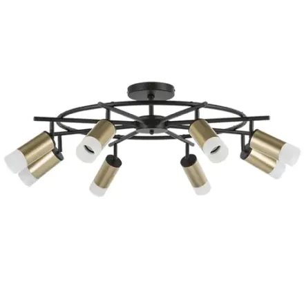 LR7184081 Люстра RULLO 8х50W GU10 ЧЕРНЫЙ/ЗОЛОТО (571718+214440-8+202431-8)