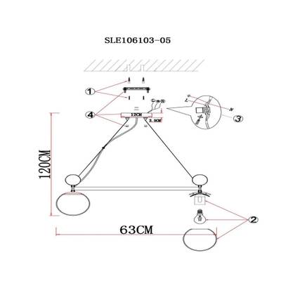 SLE106103-05 Люстра подвесная Хром/Белый E27 5*60W