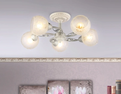 Потолочная люстра TR3062/5 WH/SL/FR белый/серебро/белый матовый E27/5 max 40W D615*245