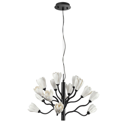 5090/15 MODERN ODL25 553 черный матовый/белый/фарфор Люстра G4 LED 15*5W GARDI