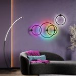 4386/24WL HIGHTECH ODL23 173 черный/металл Настенный светильник IP20 RGB динамическая подсветка ПДУ в комплекте LED 24W 3000K OMEN