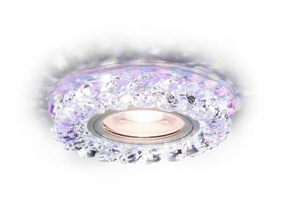 Встраиваемый точечный светильник со светодиодной лентой S257 PR хром/перламутровый хрусталь/MR16+3W(LED WHITE)
