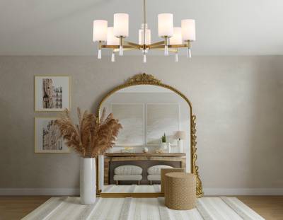 Светильник подвесной LH56263/7 BS/FR латунь/белый матовый E27/7 max 60W D750*590