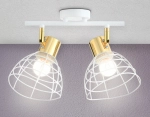 Настенно-потолочный спот в стиле лофт TR8601/2 WH/GD белый/золото E27*2 max 40W 260*154*230