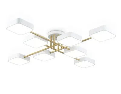 Светильник светодиодный подвесной FL516346/8 WH/GD белый/золото 144W 3000-6000K 1060*1060*150 (без ПДУ)