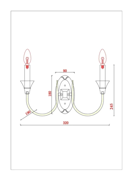 Бра Arte Lamp COLLINETTA A4094AP-2PB, 2хE14