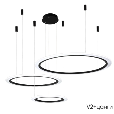 Люстра Crystal Lux MANZANA SP67W LED BLACK 2340/303N