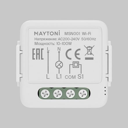 Wi-Fi выключатель одноканальный (без нуля) MSN001, MSN001. TM Maytoni