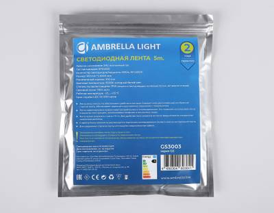 Светодиодная лента GS3003 2835 60Led/ 6W m/ 24V IP20 6500K/ 5000*8*1.2mm/ кратность резки 100mm (2 конт.)