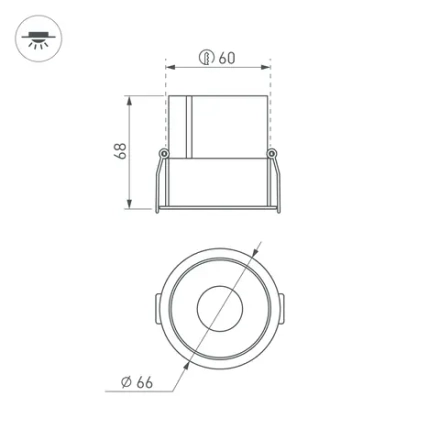 Светильник MS-ATLAS-BUILT-R66-15W Warm3000 (BK-BK, 35 deg, 230V) (Arlight, IP20 Металл, 5 лет)