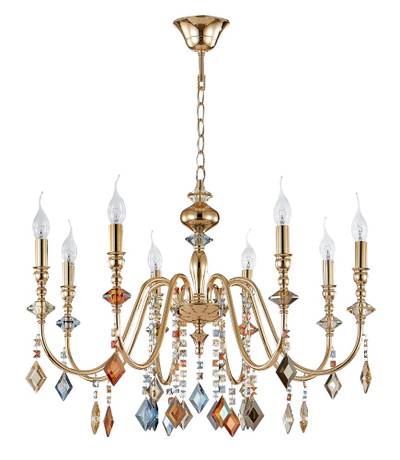 Люстра Crystal Lux MERCEDES SP8 GOLD/COLOR 0951/308