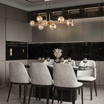 Умный подвесной светильник с круглыми стеклянными плафонами 70113/8 янтарный Smart