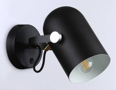 Накладной спот с выключателем в стиле лофт TR8204 BK черный E27 max 40W D117*280