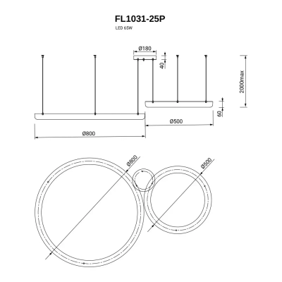 Подвесная люстра Modum FL1031-25P, LED
