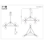 SLE154903-10 Люстра подвесная Черный/Янтарный E27 10*40W