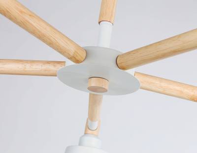 Подвесная люстра TR82208/5 WH/LW белый/светлое дерево E27/5 max 40W D780*430