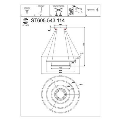ST605.543.114 Светильник подвесной ST-Luce Белый/Белый LED 1*114W 4000K