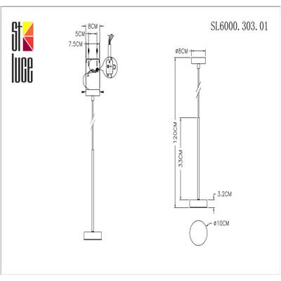 SL6000.303.01 Светильник подвесной ST-Luce Латунь/Латунь LED 1*7W 3000K