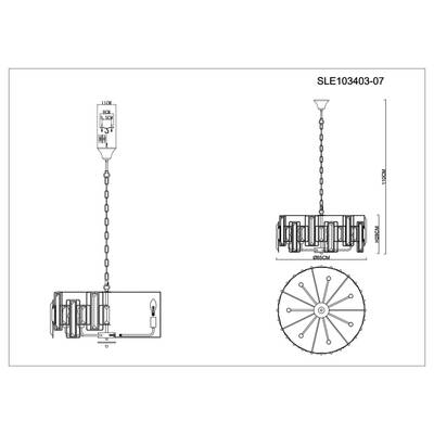SLE103403-07 Люстра подвесная Шампань/Прозрачный E14 7*40W