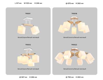 Подвесная люстра TR9522/8 WH/GD/FR белый/золото/белый матовый E27*8 max 40W D790*260